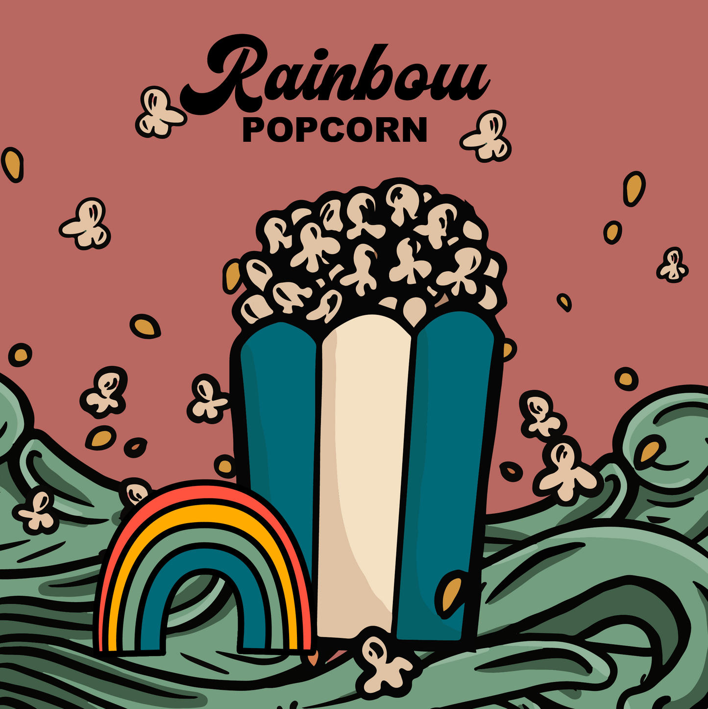 Wild Kernel Co. Rainbow Popcorn displayed in a bowl, showcasing the colorful kernels and enticing textures that make it a playful snack