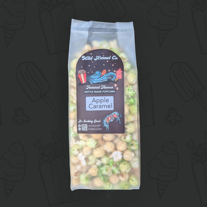 Bag of Kild Karne Co. Apple Caramel flavored popcorn 