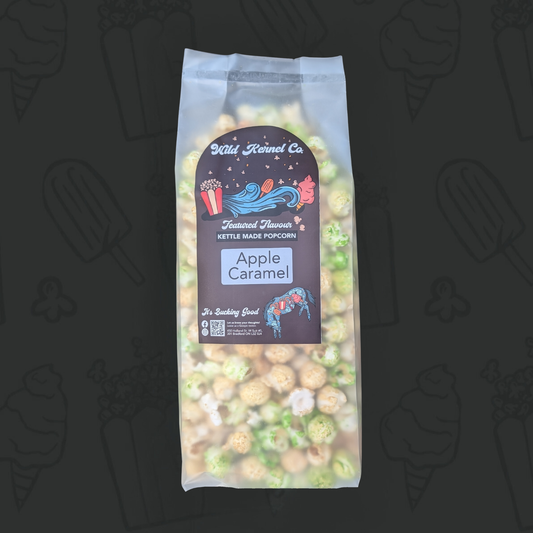 Bag of Kild Karne Co. Apple Caramel flavored popcorn 